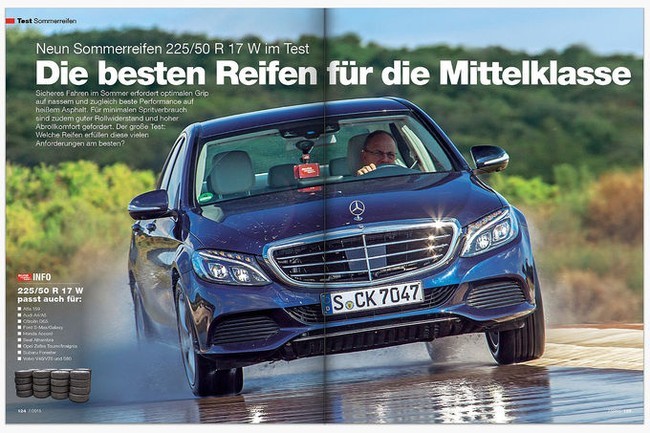 AUTO MOTOR UND SPORT: ТЕСТ ЛЕТНИХ ЛЕГКОВЫХ ШИН РАЗМЕРА 225/50 R17 (2015)